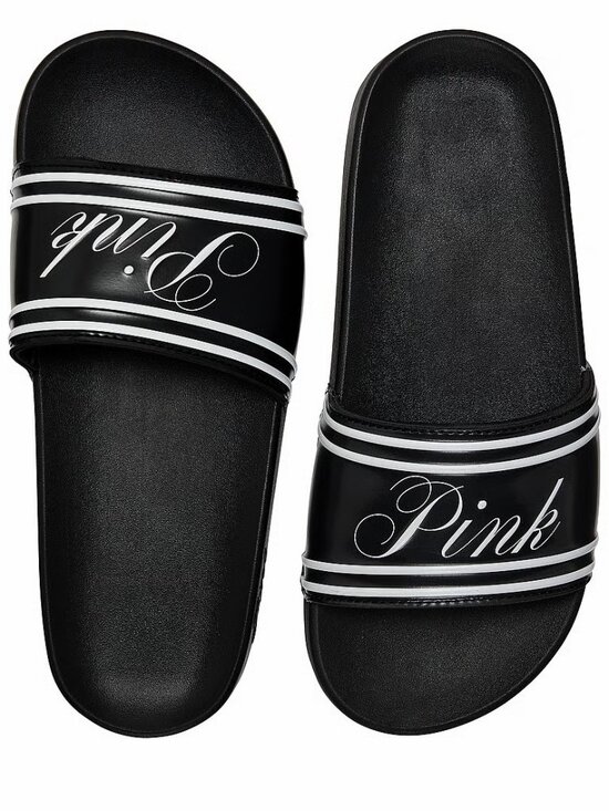 PINK Victoria's Secret Shoes - VS PINK Slides (BLACK) SIZE 7 -  NWT